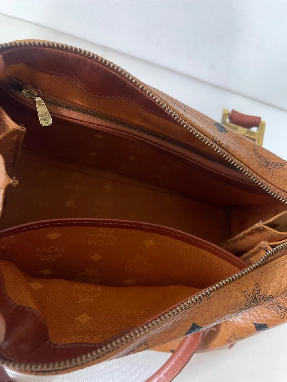 MCM Boston Leather Vintage Boston Shoulder Bag